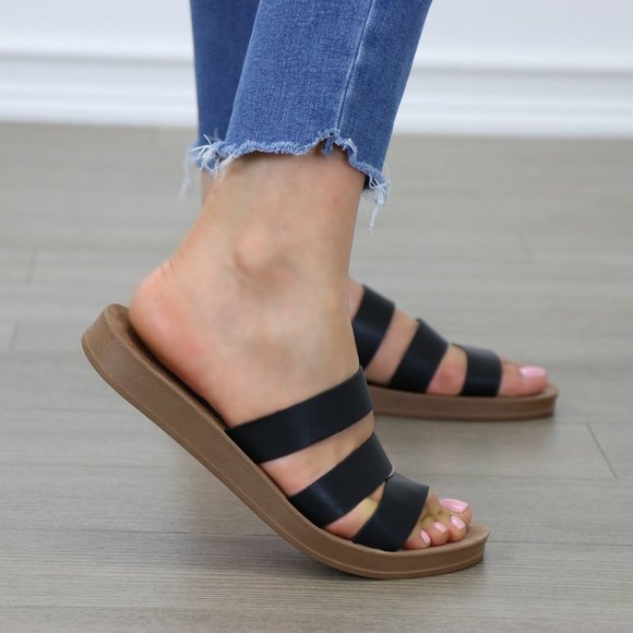 Faux Leather Sandals Flexible Soles for Comfort - Picture 5 of 7